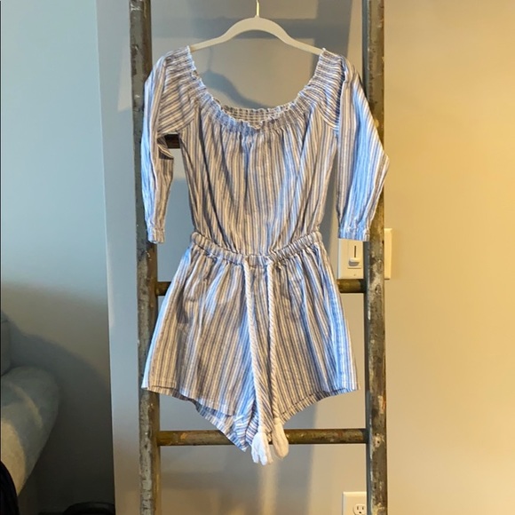 Tony Heart Ginger Off the Shoulder Romper - Picture 4 of 5